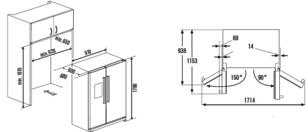 Холодильник side-by-side KUPPERSBUSCH ke 9600-1-2 t купить с доставкой по Москве и Московской области в интернет-магазине АваТехно