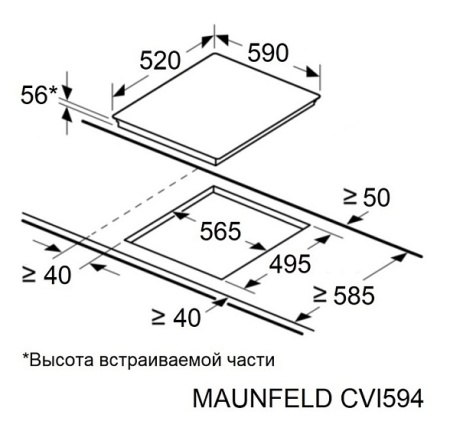 Встраиваемая индукционная варочная панель Maunfeld CVI594WH купить с доставкой по Москве и Московской области в интернет-магазине АваТехно