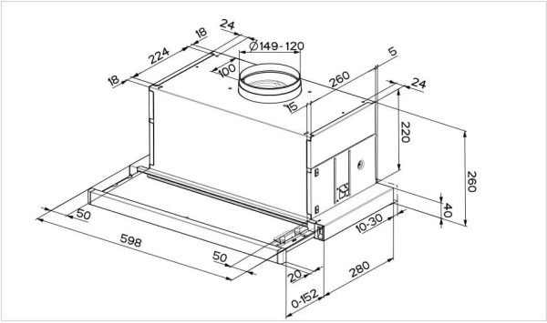 Вытяжка с выдвижным экраном KUPPERSBUSCH EDIP 6450.0 E сталь купить с доставкой по Москве и Московской области в интернет-магазине АваТехно