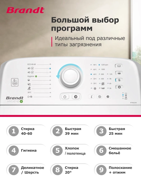 Стиральная машина BRANDT BT16022VE купить с доставкой по Москве и Московской области в интернет-магазине АваТехно