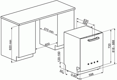 Посудомоечная машина SMEG ST2FABRD купить с доставкой по Москве и Московской области в интернет-магазине АваТехно
