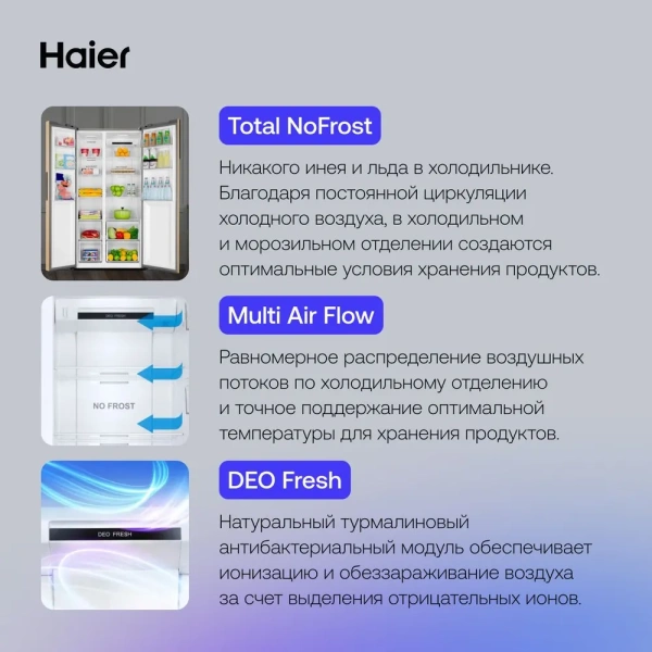 Холодильник Haier HRF-541DG7RU купить с доставкой по Москве и Московской области в интернет-магазине АваТехно