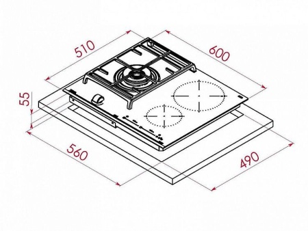 Варочная поверхность TEKA HYBRID JZC 63312 ABN BK (112570132) купить с доставкой по Москве и Московской области в интернет-магазине АваТехно