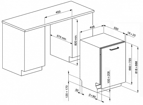Посудомоечная машина SMEG STA4505IN купить с доставкой по Москве и Московской области в интернет-магазине АваТехно