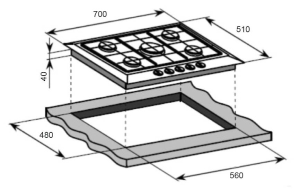 Газовая панель Lex GVE 750 C iv купить с доставкой по Москве и Московской области в интернет-магазине АваТехно