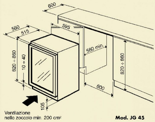 Винный шкаф IP INDUSTRIE jg 45-6 ad x купить с доставкой по Москве и Московской области в интернет-магазине АваТехно