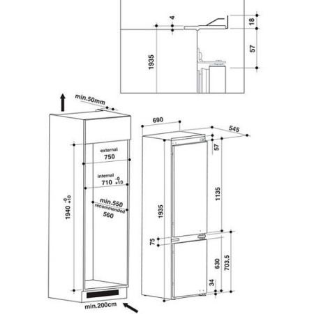 Встраиваемый холодильник Whirlpool SP40 802 EU купить с доставкой по Москве и Московской области в интернет-магазине АваТехно