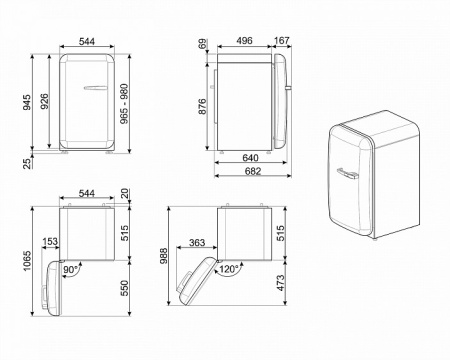 Холодильник SMEG FAB10LRD2 купить с доставкой по Москве и Московской области в интернет-магазине АваТехно