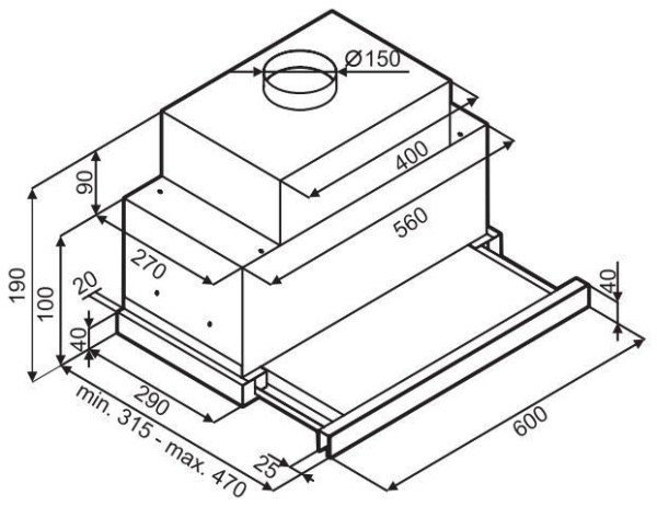 Встраиваемая вытяжка Maunfeld Galaxy 60 черный купить с доставкой по Москве и Московской области в интернет-магазине АваТехно