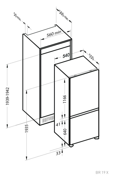 Встраиваемый холодильник ZIGMUND & SHTAIN BR 19 X купить с доставкой по Москве и Московской области в интернет-магазине АваТехно