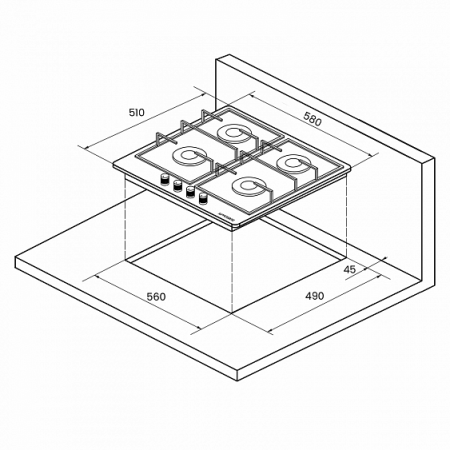 Поверхность KUPPERSBERG TS 62 B купить с доставкой по Москве и Московской области в интернет-магазине АваТехно