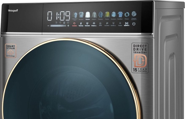 Стиральная машина WEISSGAUFF WMD 58411 Direct Drive Inverter Premium Steam Steel купить с доставкой по Москве и Московской области в интернет-магазине АваТехно