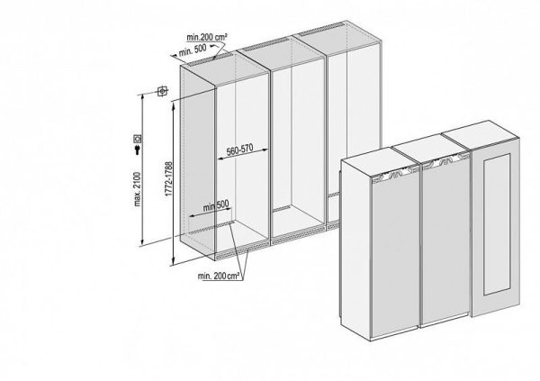 Холодильник LIEBHERR SBSWgb 99I5 (EWTgb 3583 + SIGN 3556 + IKB 3560) купить с доставкой по Москве и Московской области в интернет-магазине АваТехно