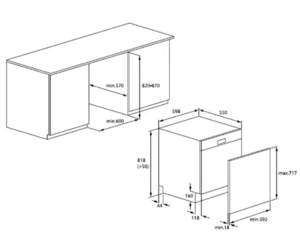 Встраиваемая посудомоечная машина Grundig GNVP4551PW купить с доставкой по Москве и Московской области в интернет-магазине АваТехно
