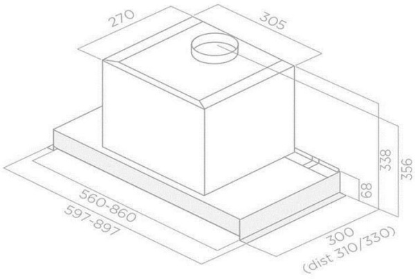 Вытяжка Elica GLASS OUT IX/A/60 купить с доставкой по Москве и Московской области в интернет-магазине АваТехно