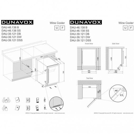 Винный шкаф DUNAVOX DAU-46.138B купить с доставкой по Москве и Московской области в интернет-магазине АваТехно