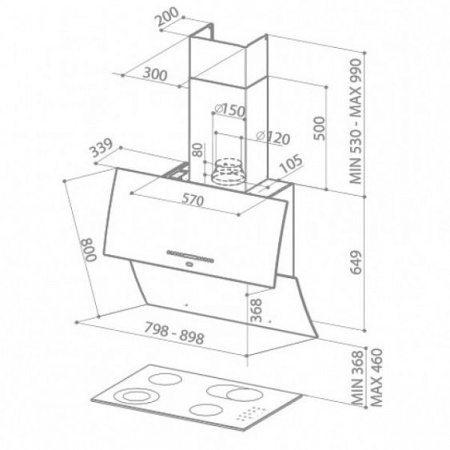 Вытяжка FABER 110.0255.527 mirror bk brs x/v a90 logic купить с доставкой по Москве и Московской области в интернет-магазине АваТехно