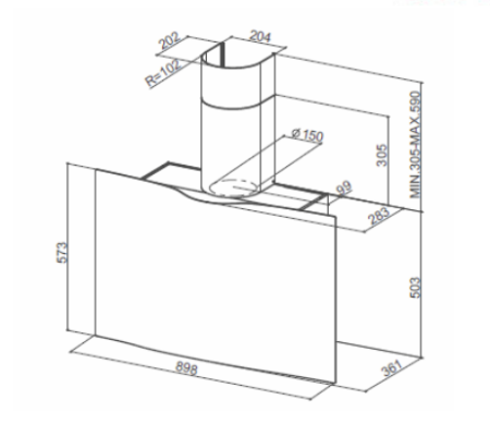 Вытяжка FABER 110.0324.952  VEIL WH CORIAN A90 купить с доставкой по Москве и Московской области в интернет-магазине АваТехно