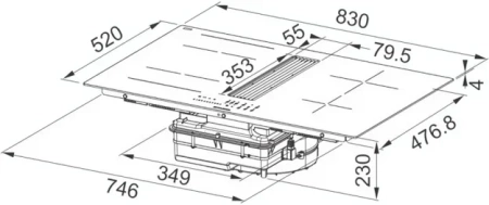 Индукционная панель с вытяжкой Faber Galileo Linear F830 купить с доставкой по Москве и Московской области в интернет-магазине АваТехно
