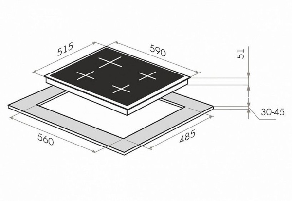 Электрическая панель Maunfeld EEHE 64.4B купить с доставкой по Москве и Московской области в интернет-магазине АваТехно