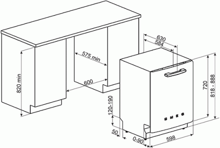 Посудомоечная машина SMEG ST2FABCR купить с доставкой по Москве и Московской области в интернет-магазине АваТехно
