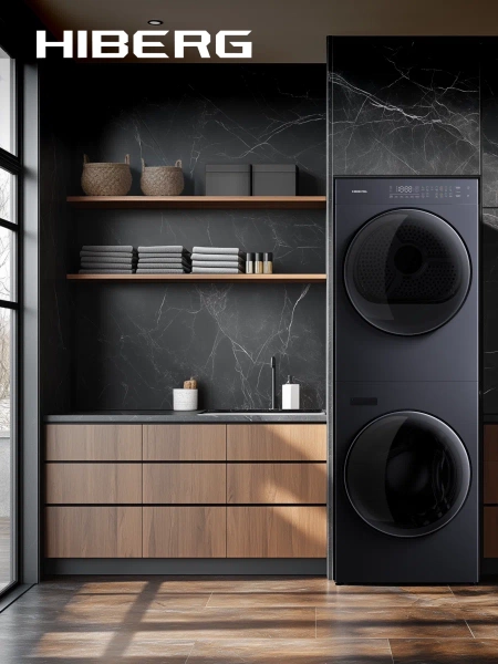 Стирально-сушильная машина HIBERG TURELLE i-10 Sd созависимый монокомплект с единой панелью управления купить с доставкой по Москве и Московской области в интернет-магазине АваТехно