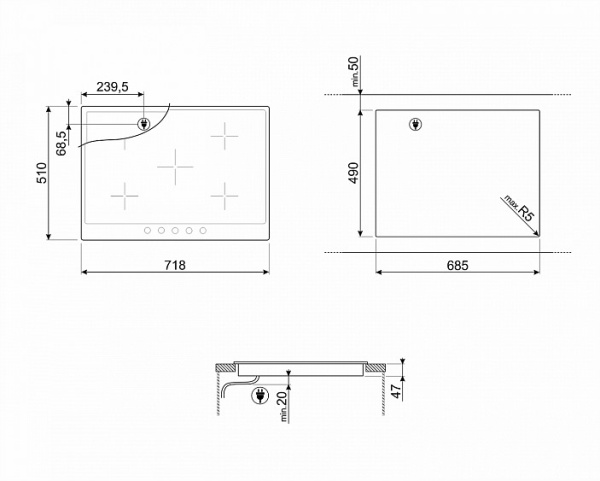 Варочная панель SMEG P875AO купить с доставкой по Москве и Московской области в интернет-магазине АваТехно