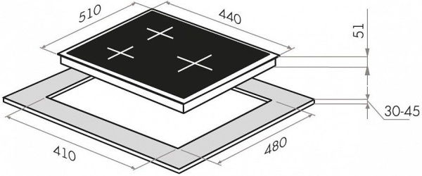 Встраиваемая газовая варочная панель Maunfeld EGHE.43.33CW/G купить с доставкой по Москве и Московской области в интернет-магазине АваТехно
