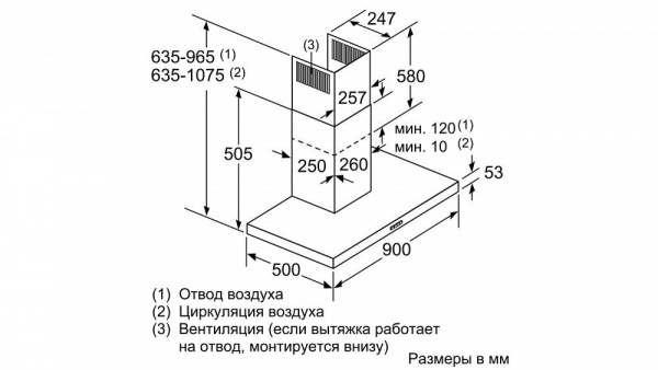 Каминная вытяжка BOSCH DWB97FM50 купить с доставкой по Москве и Московской области в интернет-магазине АваТехно