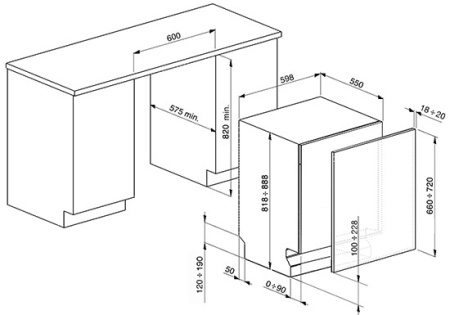 Посудомоечная машина SMEG stp364t купить с доставкой по Москве и Московской области в интернет-магазине АваТехно