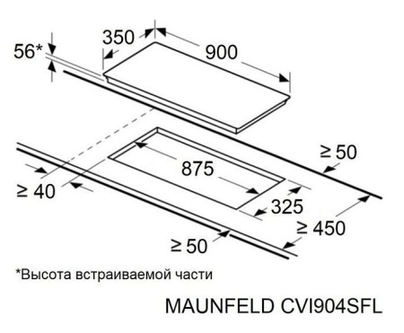 Встраиваемая индукционная варочная панель Maunfeld CVI904SFLLGR купить с доставкой по Москве и Московской области в интернет-магазине АваТехно