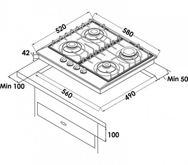 Газовая панель SCHAUB LORENZ SLK GS6223 купить с доставкой по Москве и Московской области в интернет-магазине АваТехно
