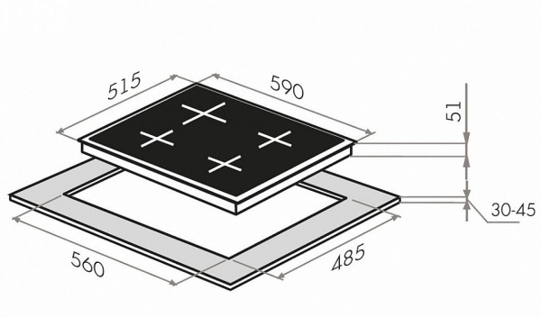 Варочная панель MAUNFELD EEHS 643 CSKG купить с доставкой по Москве и Московской области в интернет-магазине АваТехно
