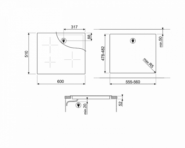 Варочная поверхность SMEG SI2641D купить с доставкой по Москве и Московской области в интернет-магазине АваТехно