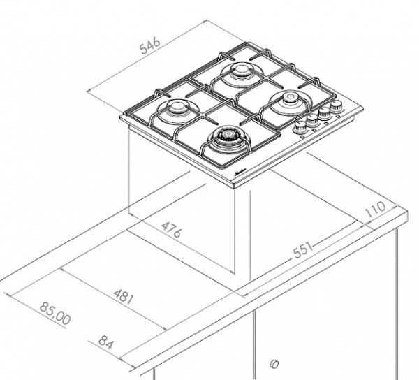 Варочная поверхность MONSHER MHG 62 BG купить с доставкой по Москве и Московской области в интернет-магазине АваТехно
