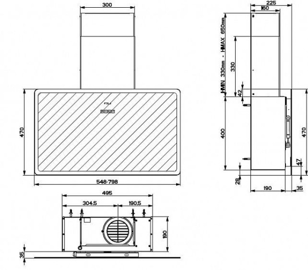 Вытяжка Faber GLAM FIT 55 BK купить с доставкой по Москве и Московской области в интернет-магазине АваТехно