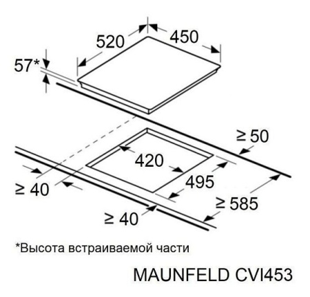 Встраиваемая индукционная варочная панель Maunfeld CVI.453.WH купить с доставкой по Москве и Московской области в интернет-магазине АваТехно