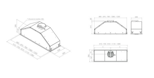 Вытяжка PANDO GTI/810 NE V1050 ECO SEC купить с доставкой по Москве и Московской области в интернет-магазине АваТехно