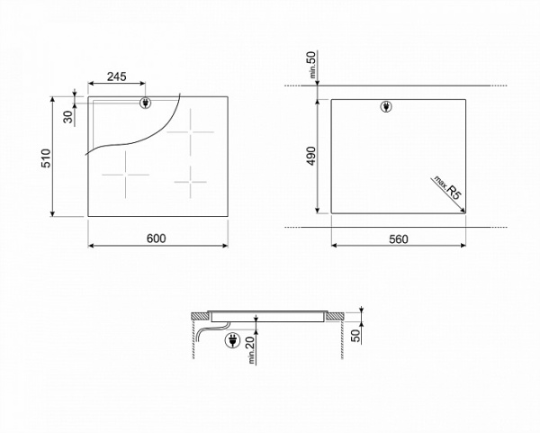 Поверхность SMEG SE264TD купить с доставкой по Москве и Московской области в интернет-магазине АваТехно