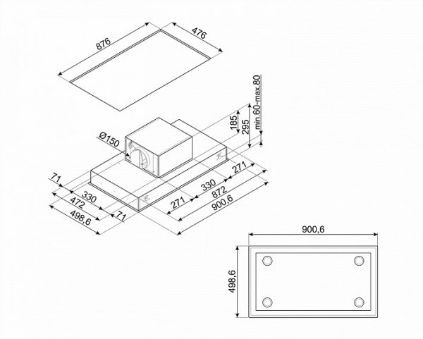 Вытяжка SMEG KSCB90XE купить с доставкой по Москве и Московской области в интернет-магазине АваТехно