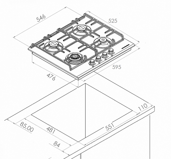 Варочная поверхность KUPPERSBERG FQ 63 W купить с доставкой по Москве и Московской области в интернет-магазине АваТехно