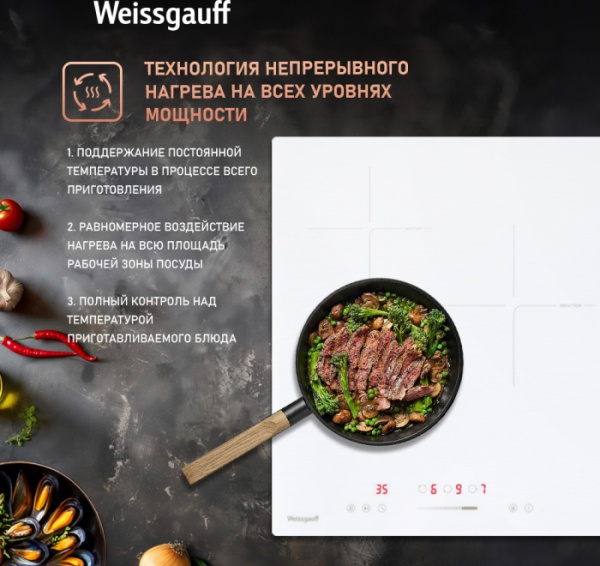 Варочная панель WEISSGAUFF HI 430 WSC купить с доставкой по Москве и Московской области в интернет-магазине АваТехно