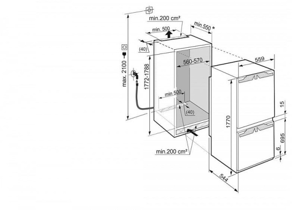 Холодильник LIEBHERR ICBN 3386 купить с доставкой по Москве и Московской области в интернет-магазине АваТехно