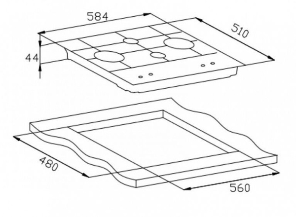 Газовая панель WEISSGAUFF HGG 451 BGh купить с доставкой по Москве и Московской области в интернет-магазине АваТехно