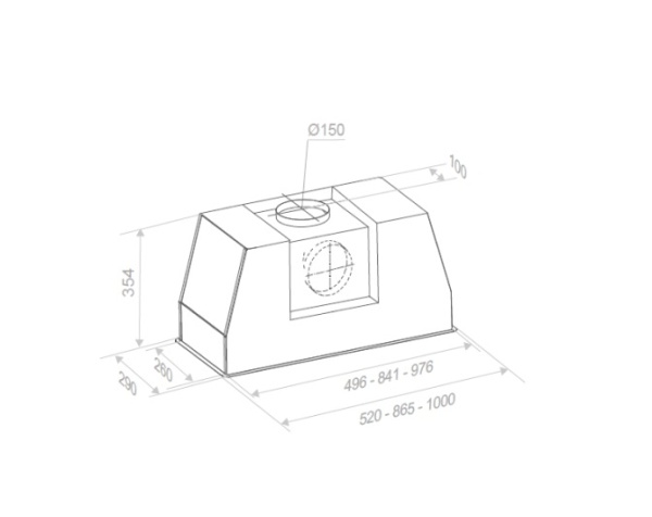 Вытяжка PANDO PRO/85 INOX V.850 SEC купить с доставкой по Москве и Московской области в интернет-магазине АваТехно