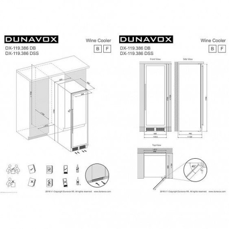 Винный шкаф DUNAVOX DX-119.386DB купить с доставкой по Москве и Московской области в интернет-магазине АваТехно