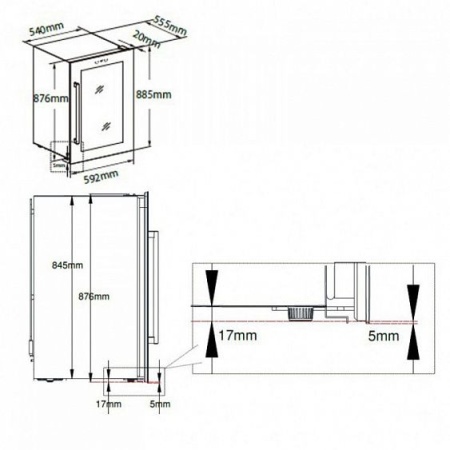 Винный шкаф DUNAVOX  built-in dx-41.130bsk купить с доставкой по Москве и Московской области в интернет-магазине АваТехно