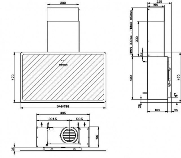 Вытяжка Faber GLAM FIT 80 WH купить с доставкой по Москве и Московской области в интернет-магазине АваТехно