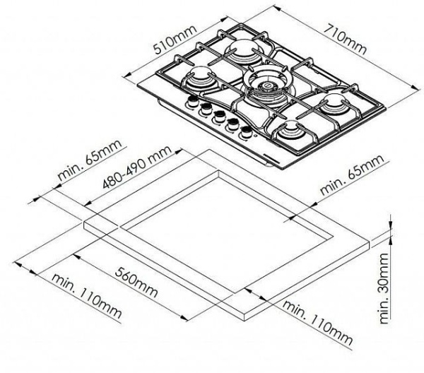 Варочная поверхность KUPPERSBERG FS 73 ANT купить с доставкой по Москве и Московской области в интернет-магазине АваТехно