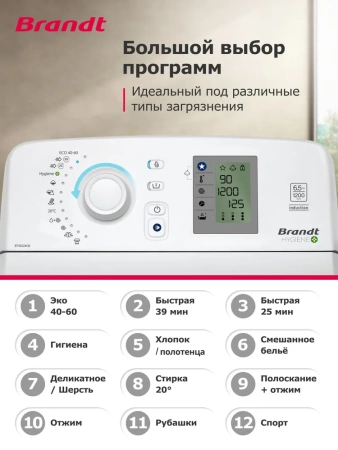 Стиральная машина BRANDT BT16524QE купить с доставкой по Москве и Московской области в интернет-магазине АваТехно
